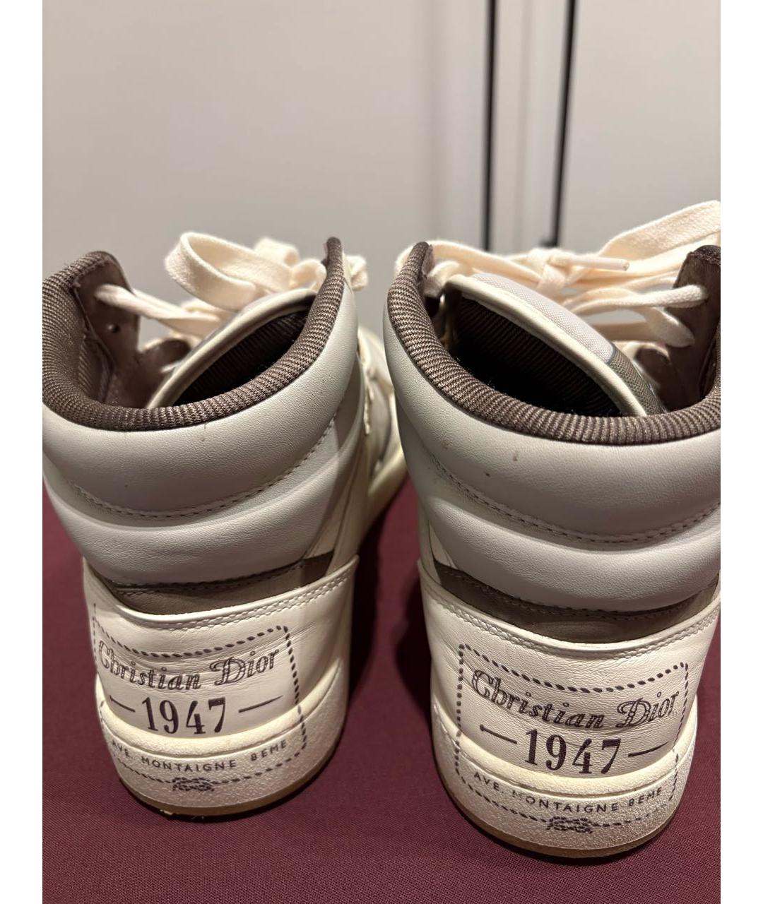 CHRISTIAN DIOR Бежевые кожаные кроссовки, фото 4