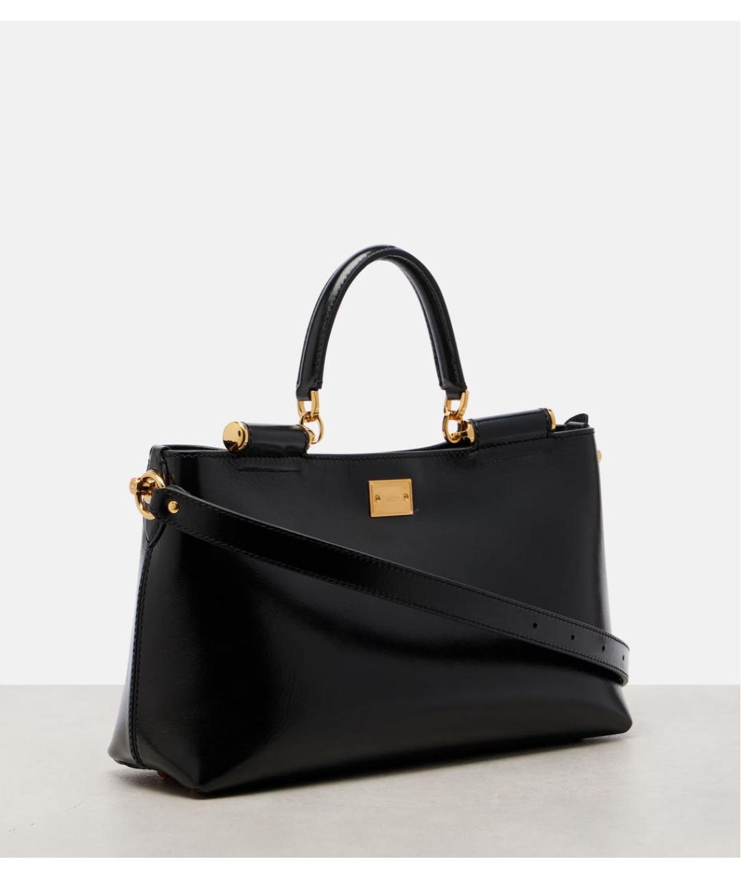 DOLCE&GABBANA Черная кожаная сумка через плечо, фото 4