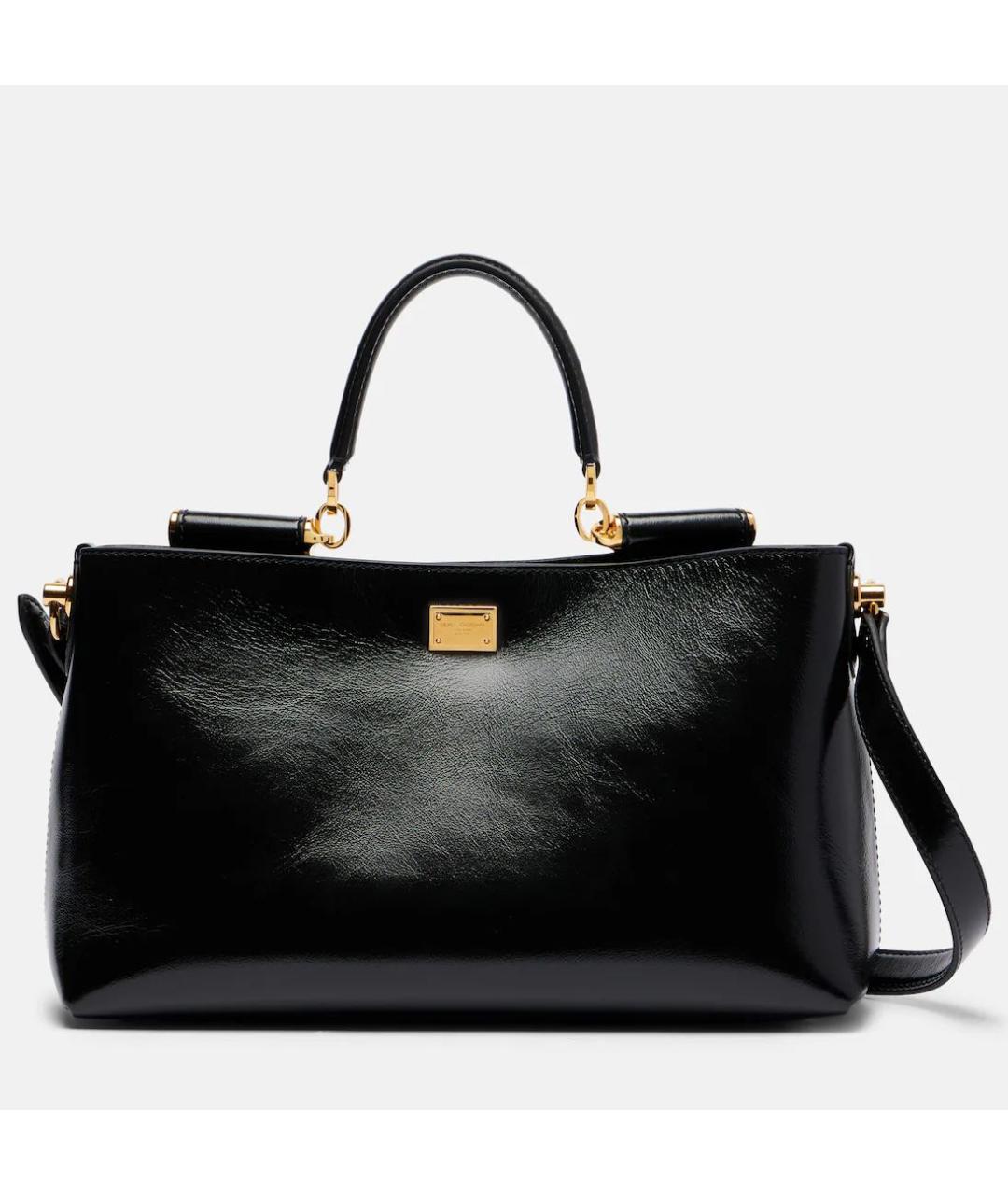 DOLCE&GABBANA Черная кожаная сумка через плечо, фото 8