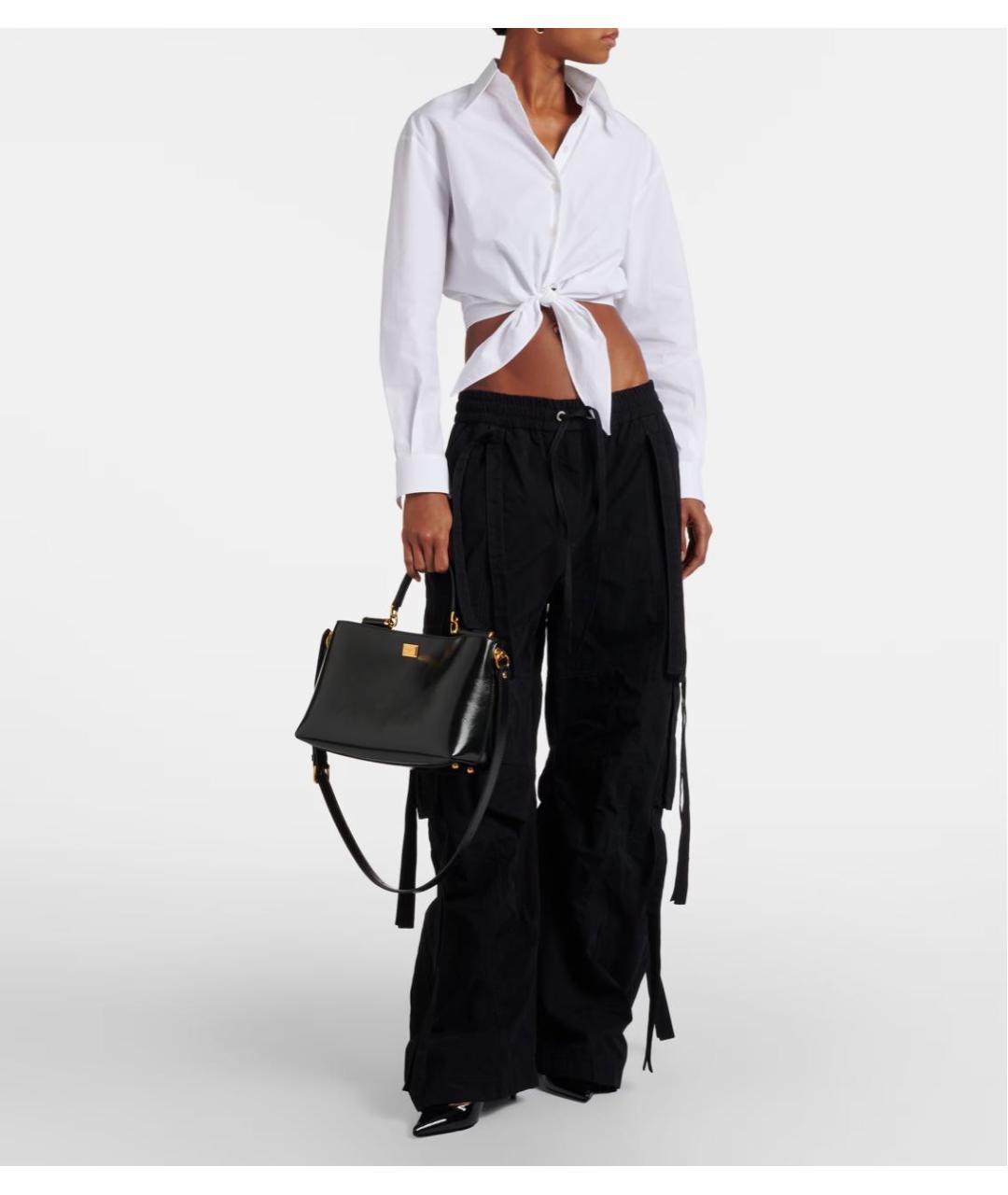 DOLCE&GABBANA Черная кожаная сумка через плечо, фото 5