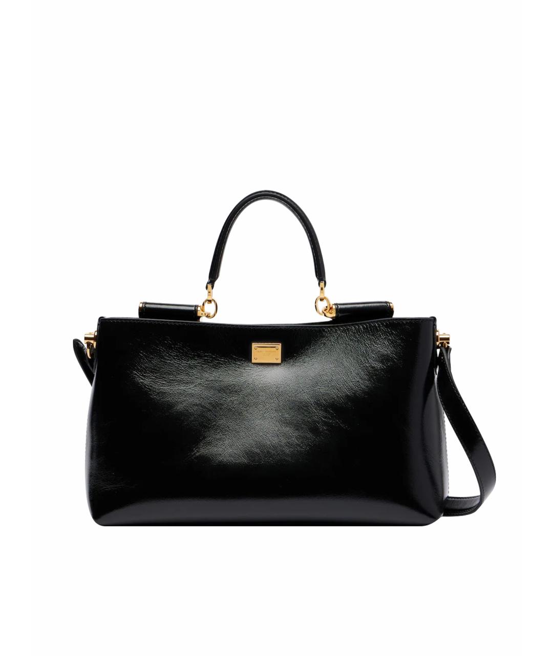 DOLCE&GABBANA Черная кожаная сумка через плечо, фото 1