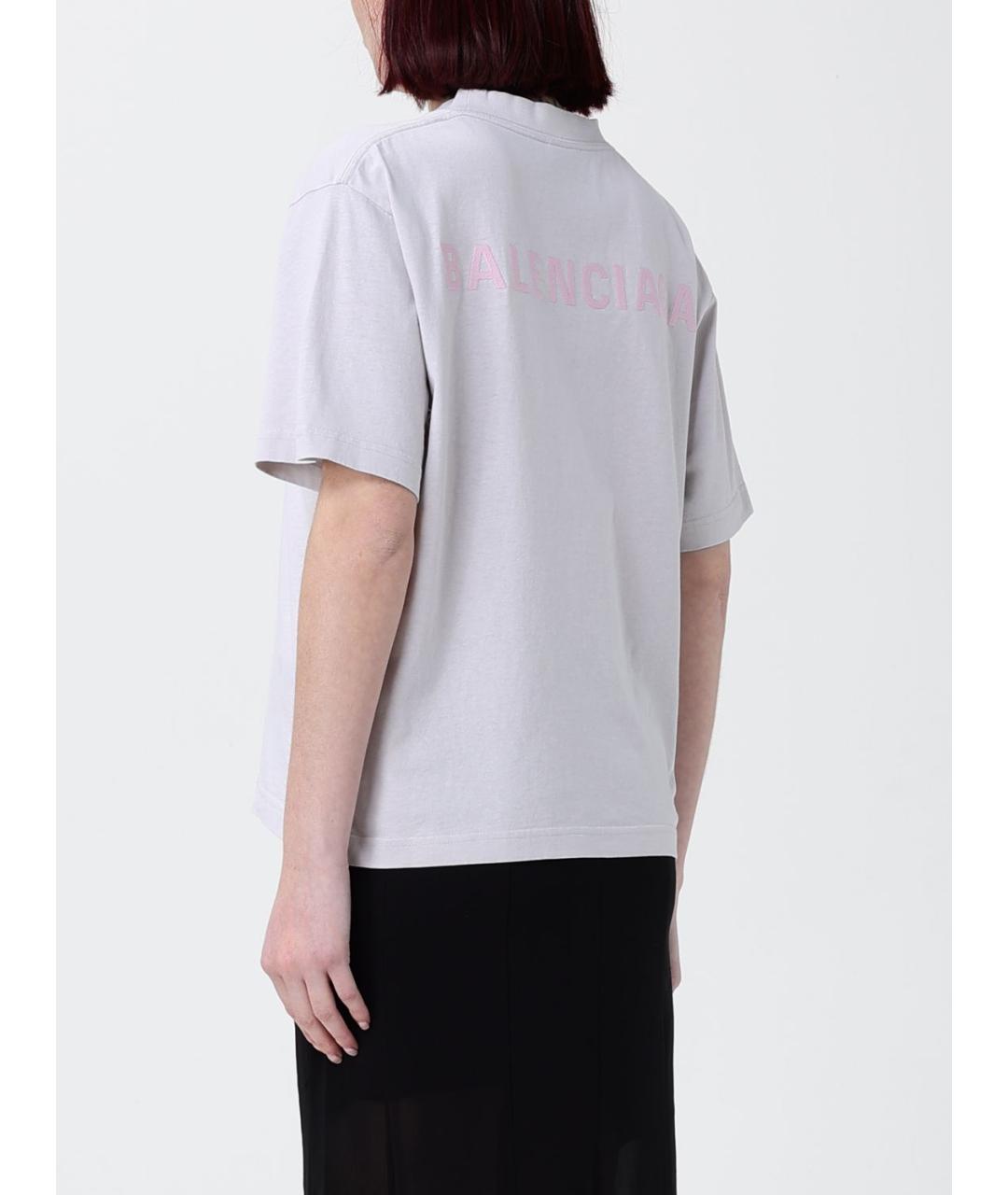 BALENCIAGA Белая хлопковая футболка, фото 2