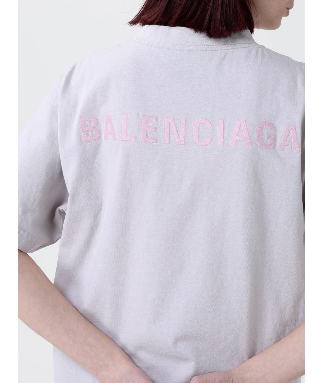 BALENCIAGA Белая хлопковая футболка, фото 4