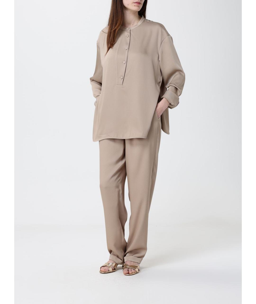 EMPORIO ARMANI Бежевая полиэстеровая рубашка, фото 2