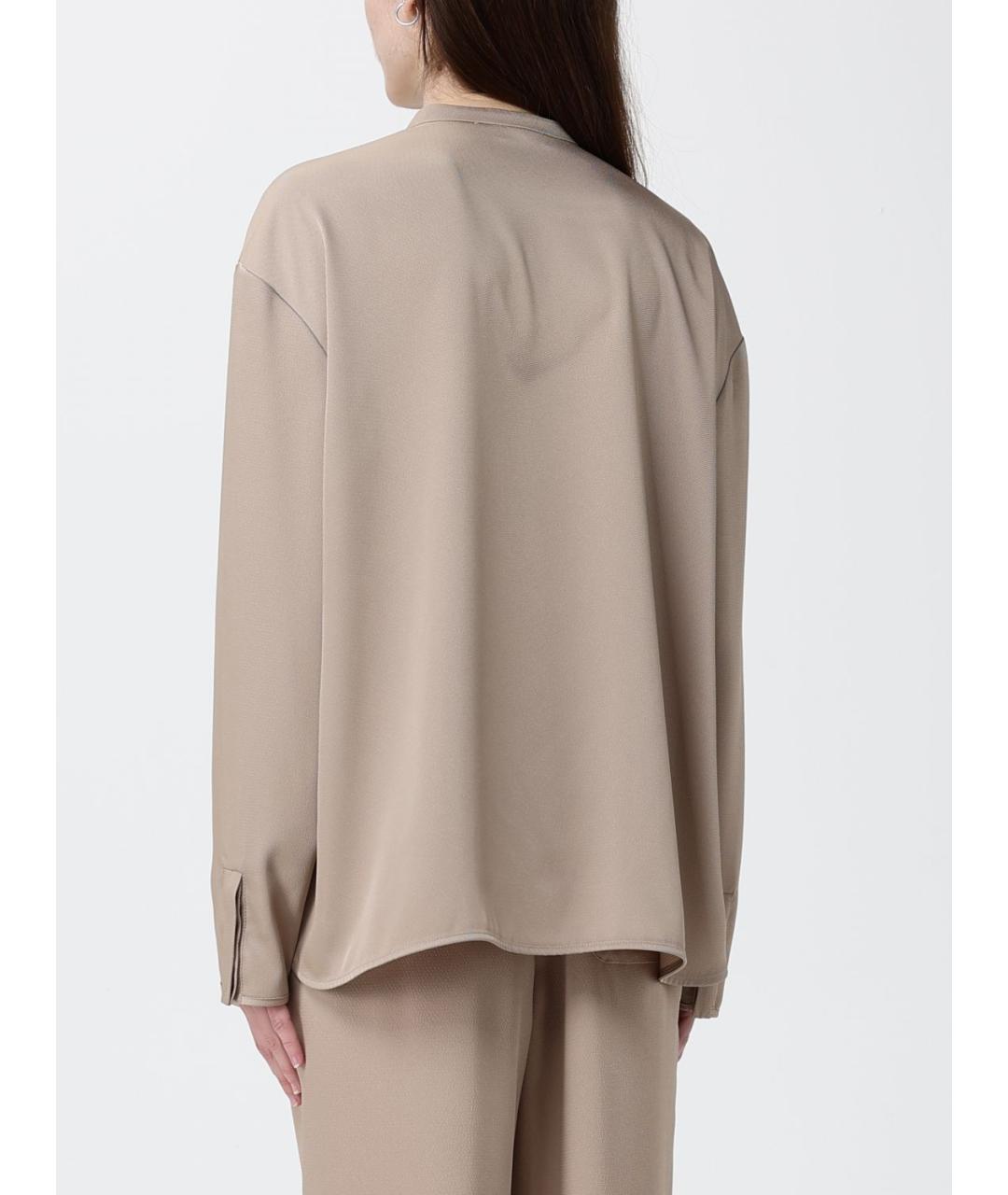 EMPORIO ARMANI Бежевая полиэстеровая рубашка, фото 3