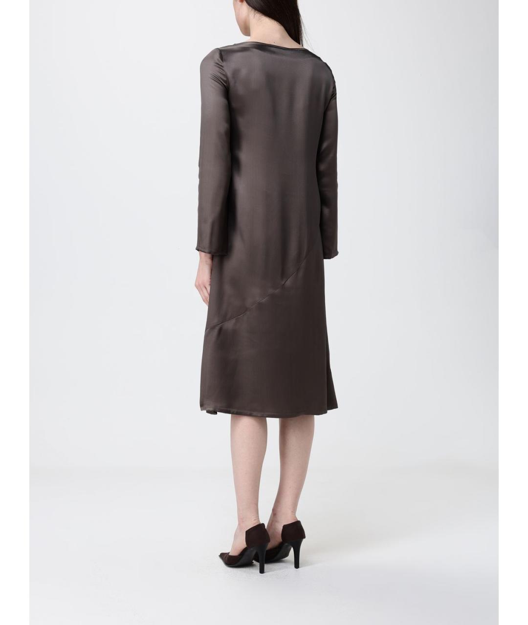 EMPORIO ARMANI Коричневое вискозное повседневное платье, фото 2
