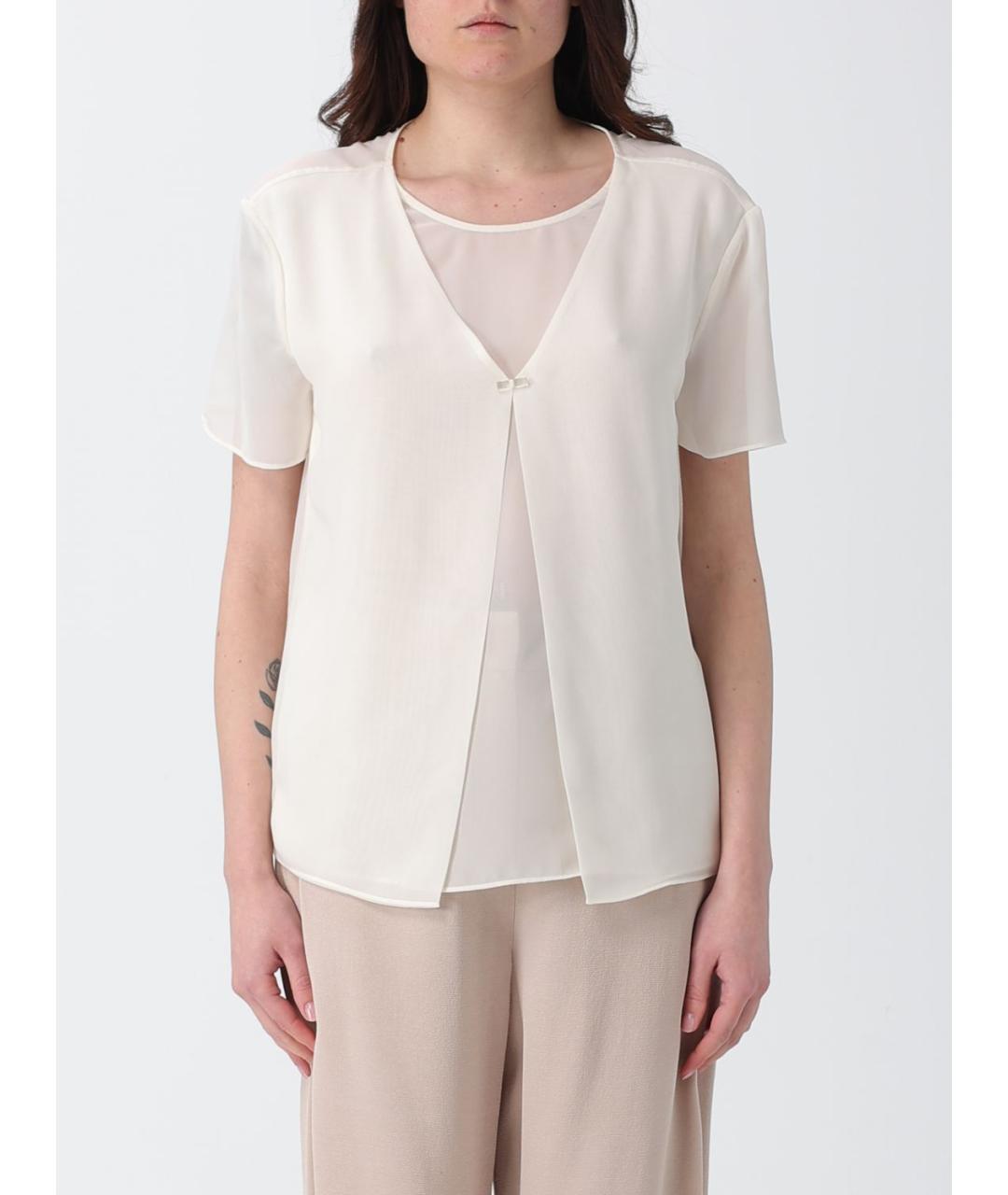 EMPORIO ARMANI Бежевая полиэстеровая блузы, фото 4
