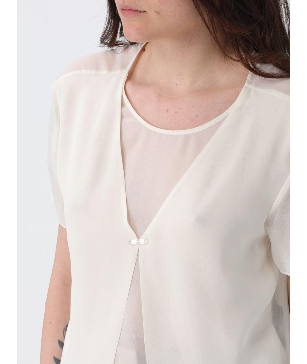 EMPORIO ARMANI Бежевая полиэстеровая блузы, фото 3