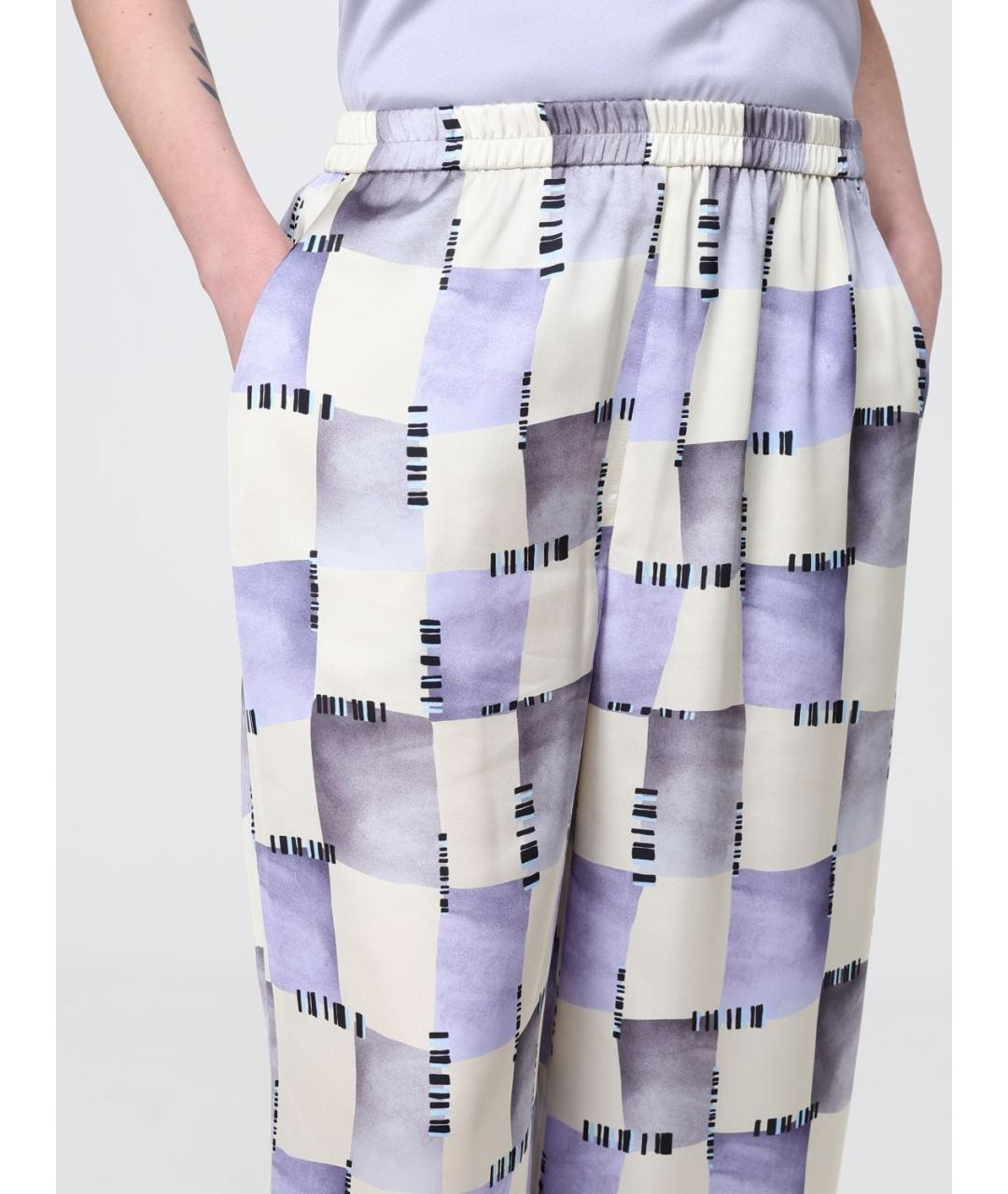 EMPORIO ARMANI Мульти полиэстеровые прямые брюки, фото 3