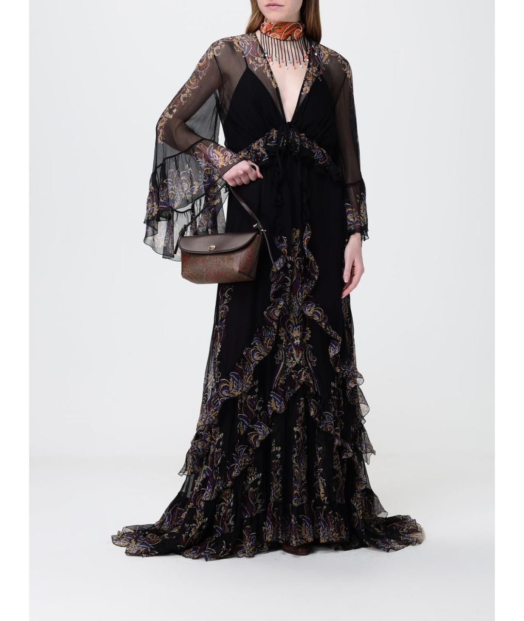 ETRO Черное шелковое платье, фото 2