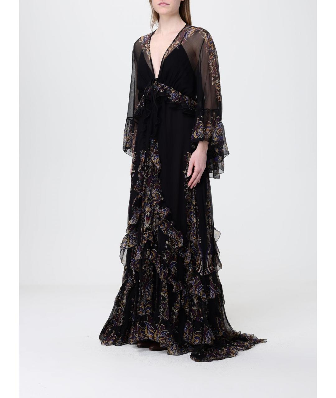 ETRO Черное шелковое платье, фото 4