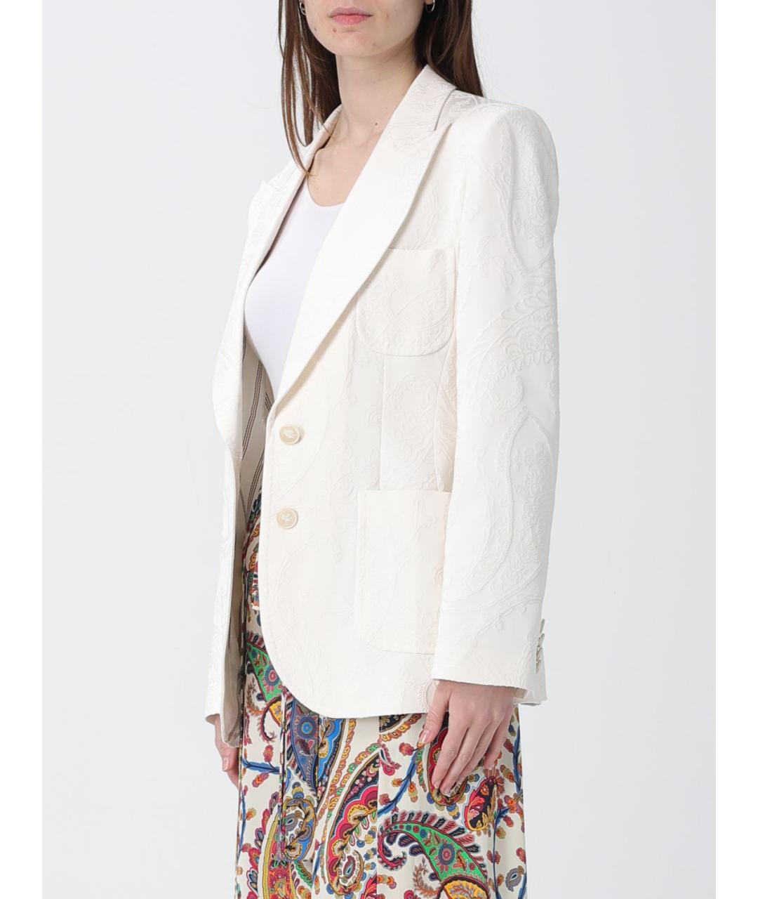 ETRO Белый хлопковый жакет/пиджак, фото 4