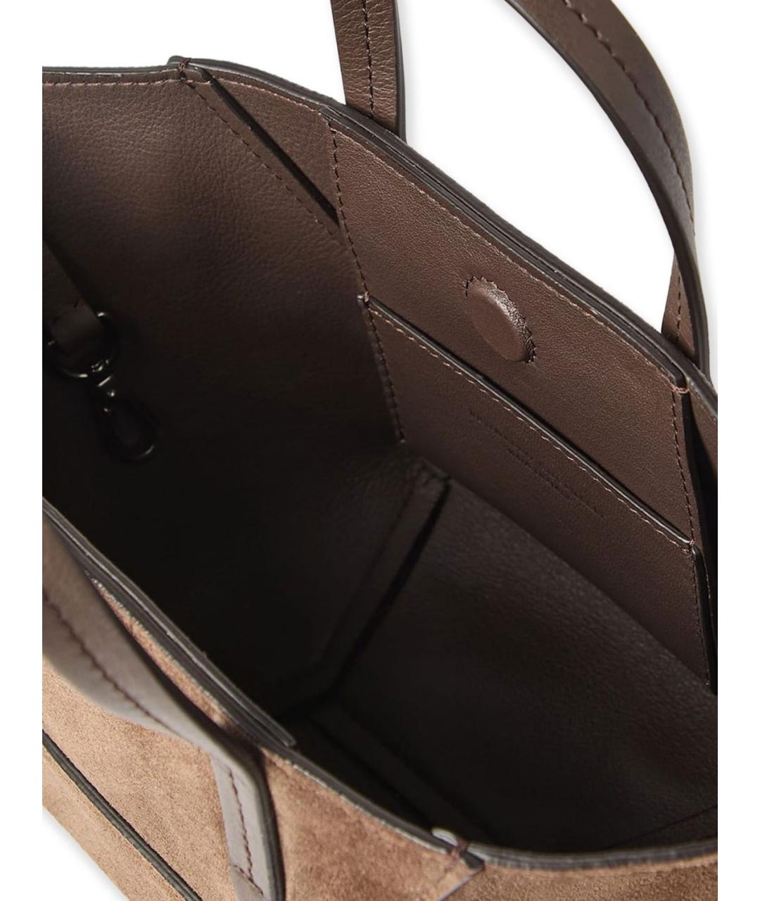 BRUNELLO CUCINELLI Коричневая замшевая сумка тоут, фото 3