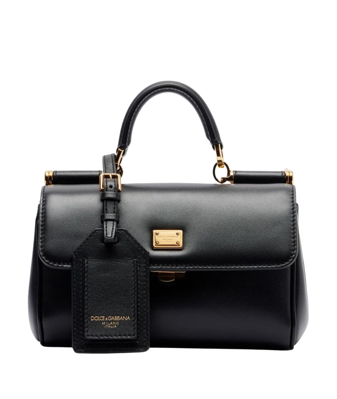 DOLCE&GABBANA Черная кожаная сумка через плечо, фото 1