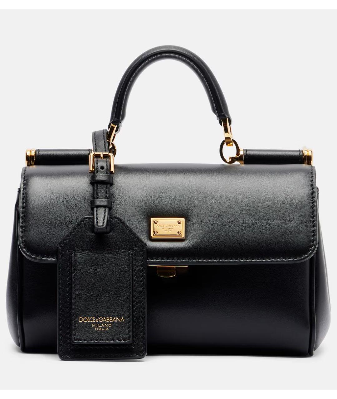 DOLCE&GABBANA Черная кожаная сумка через плечо, фото 8