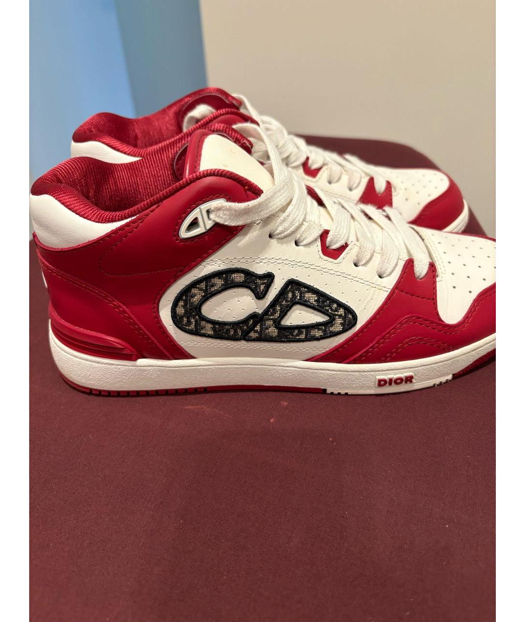CHRISTIAN DIOR Бордовые кожаные кроссовки, фото 8