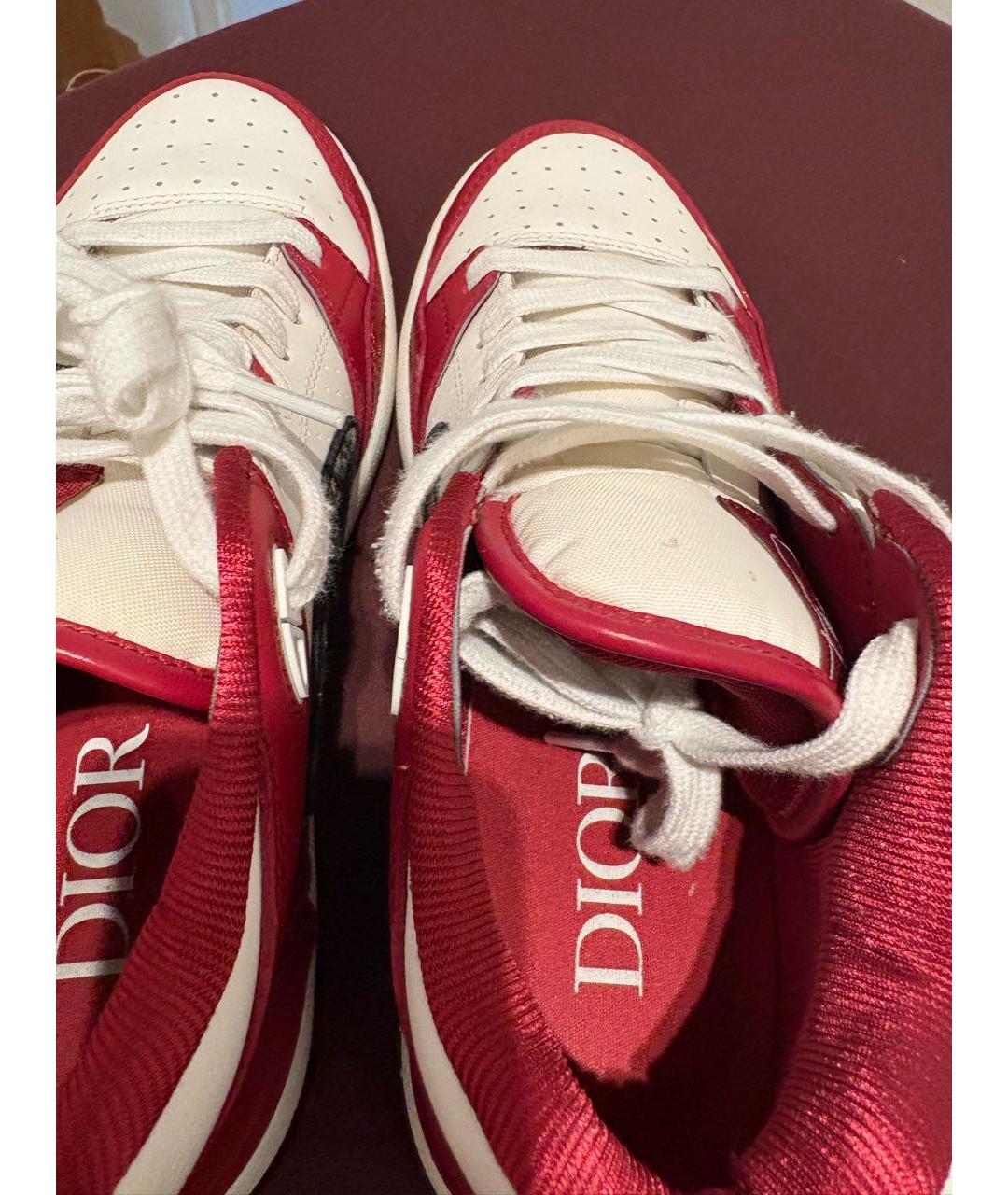 CHRISTIAN DIOR Бордовые кожаные кроссовки, фото 3