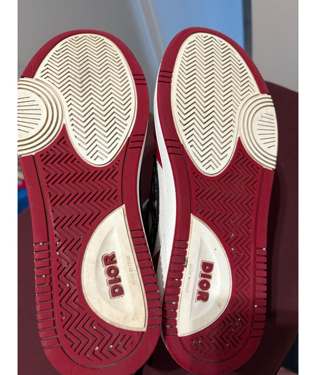 CHRISTIAN DIOR Бордовые кожаные кроссовки, фото 6