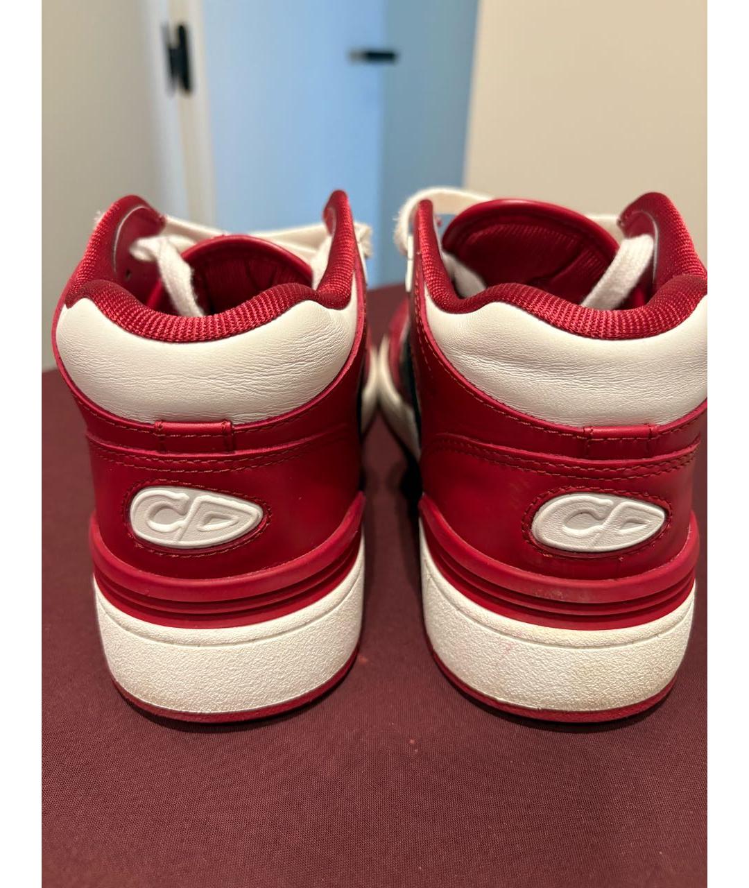 CHRISTIAN DIOR Бордовые кожаные кроссовки, фото 4