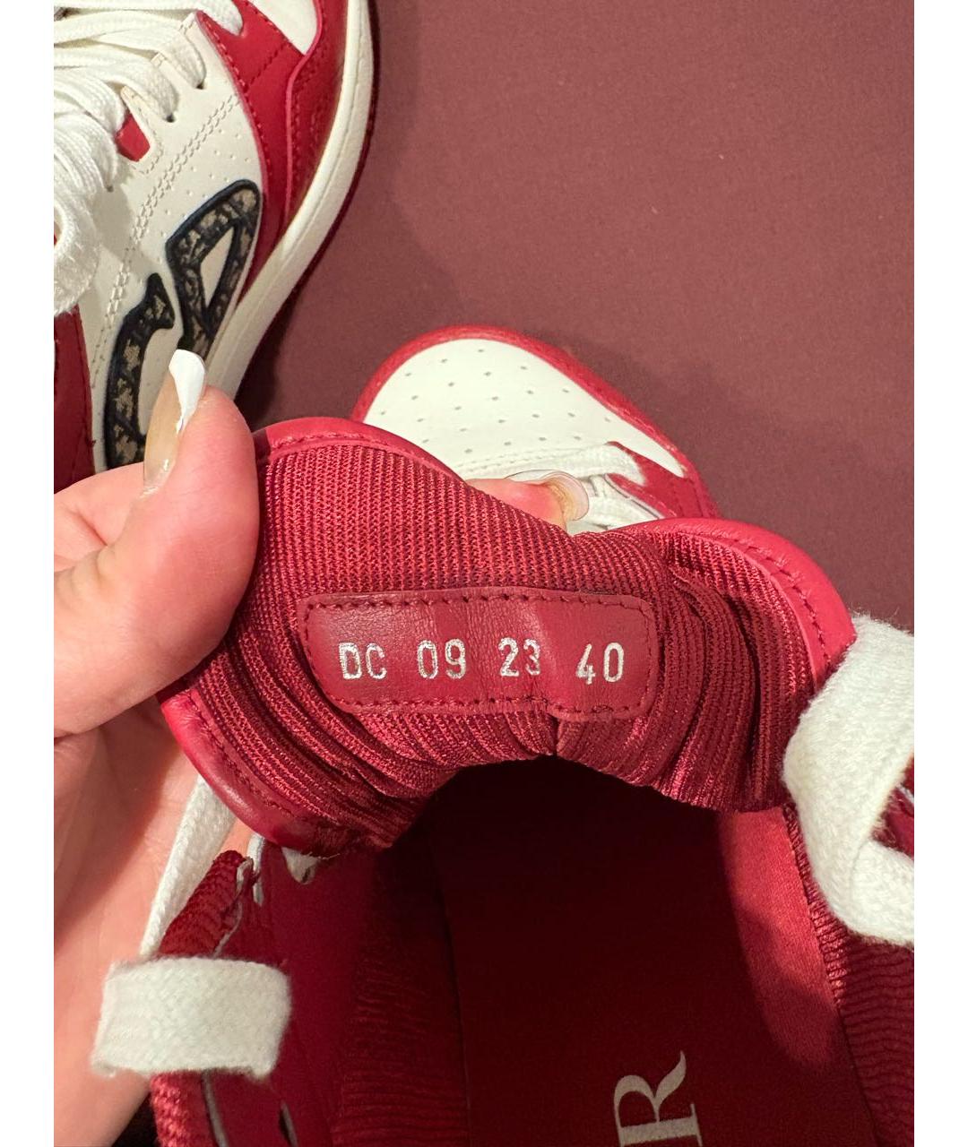 CHRISTIAN DIOR Бордовые кожаные кроссовки, фото 7