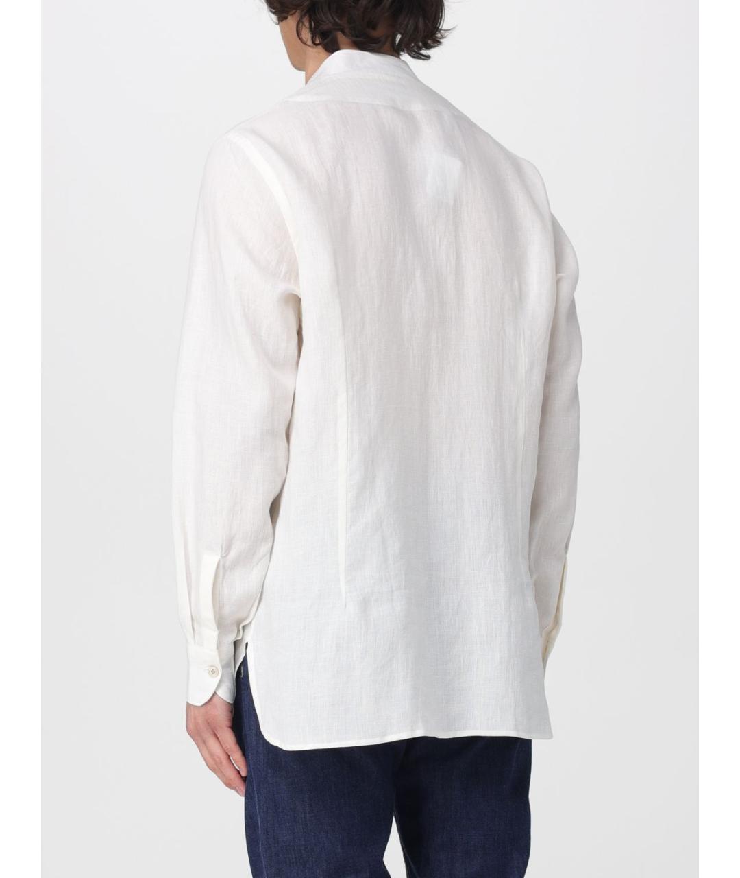 ELEVENTY Белая льняная кэжуал рубашка, фото 2