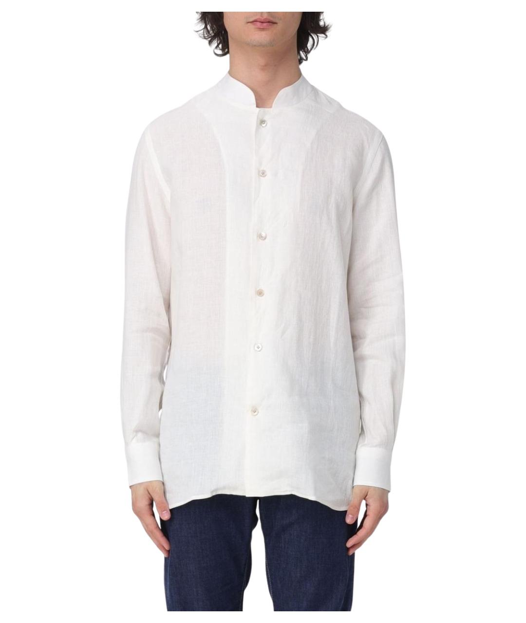 ELEVENTY Белая льняная кэжуал рубашка, фото 1