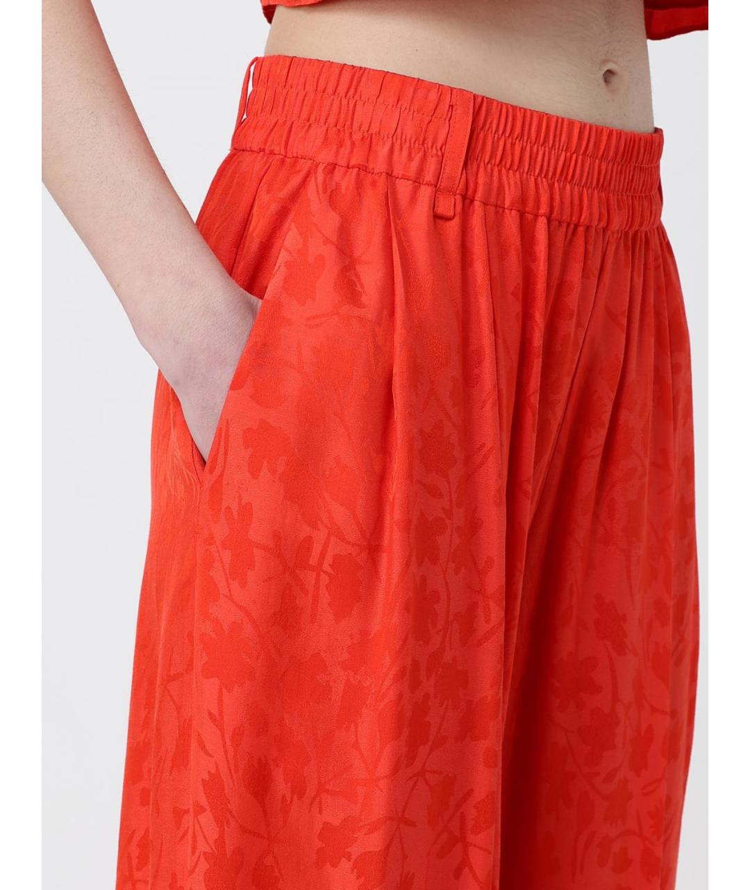 PINKO Коралловые вискозные прямые брюки, фото 4