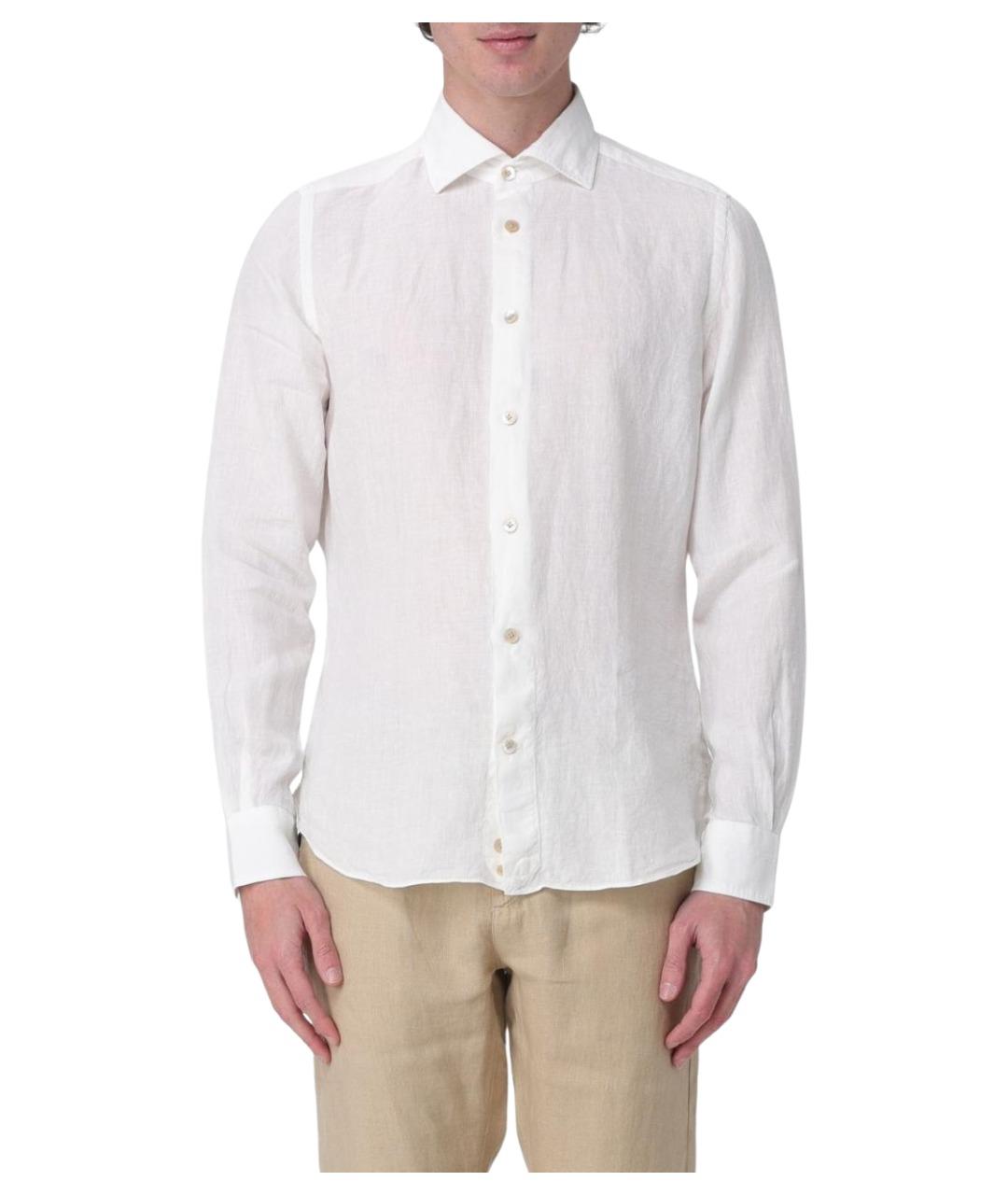 ELEVENTY Белая льняная кэжуал рубашка, фото 1