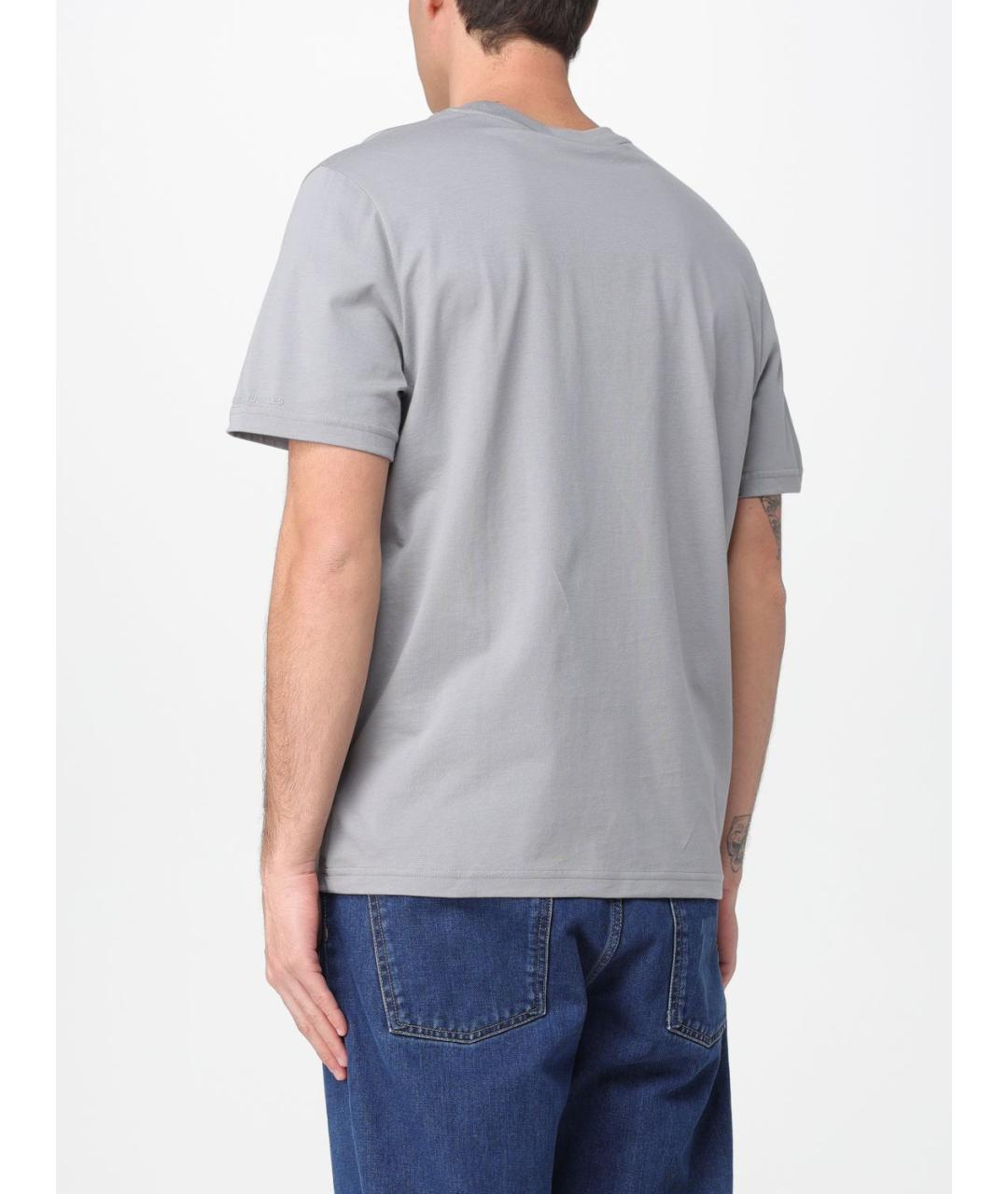 MOOSE KNUCKLES Серая хлопковая футболка, фото 2