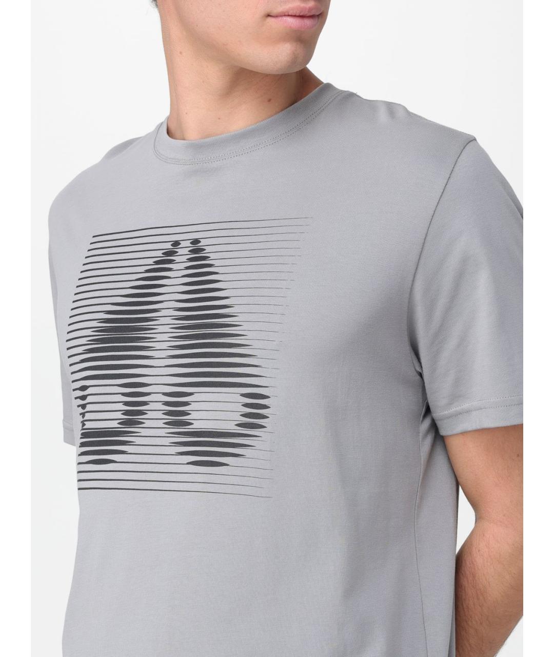 MOOSE KNUCKLES Серая хлопковая футболка, фото 3