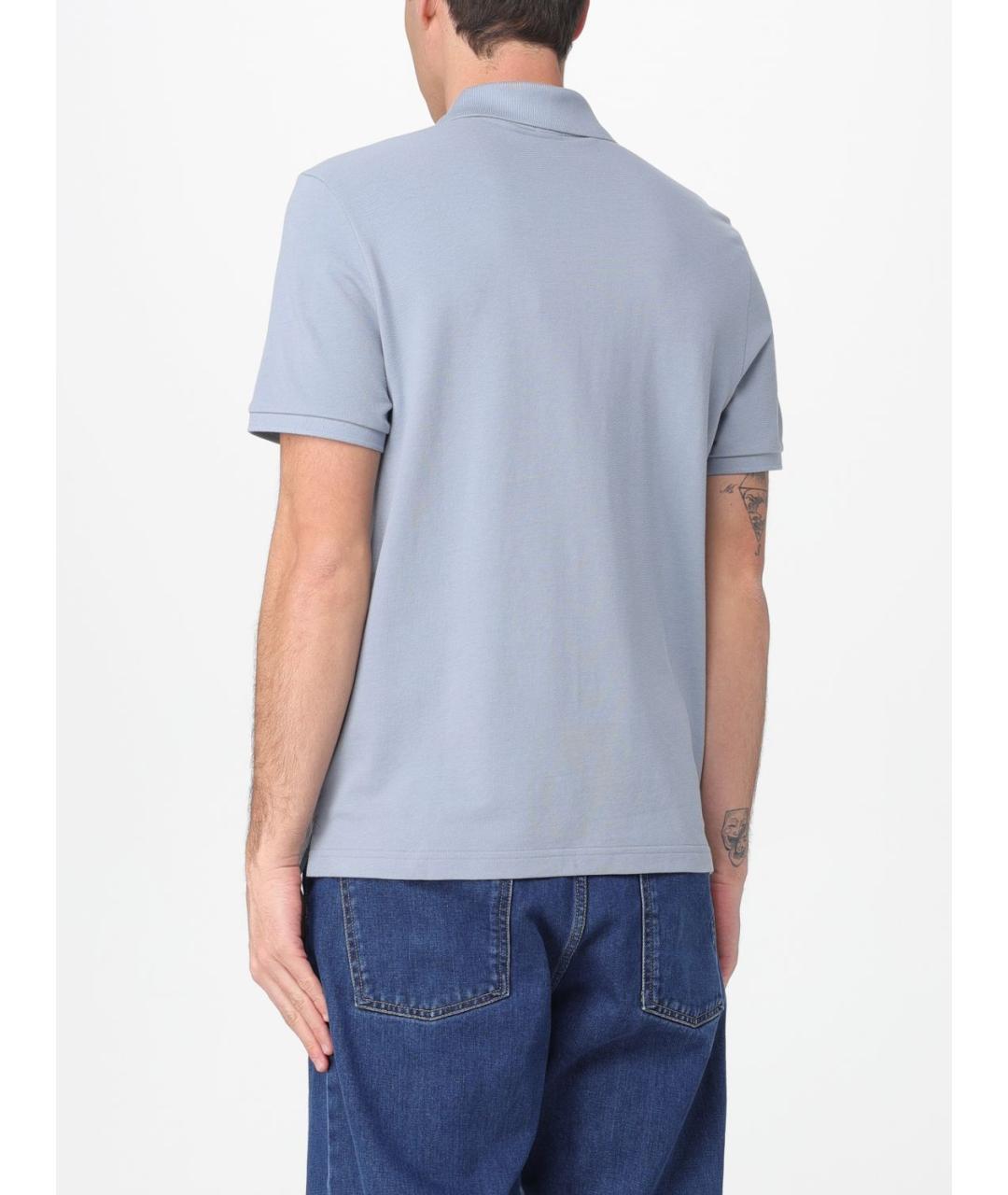 MOOSE KNUCKLES Голубое хлопковое поло с коротким рукавом, фото 2