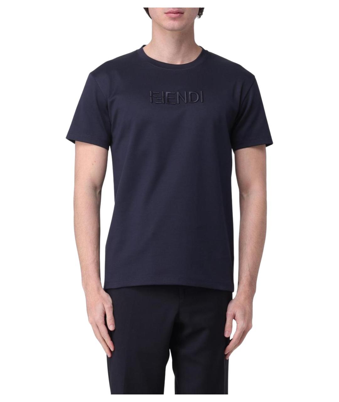 FENDI Темно-синяя футболка, фото 1
