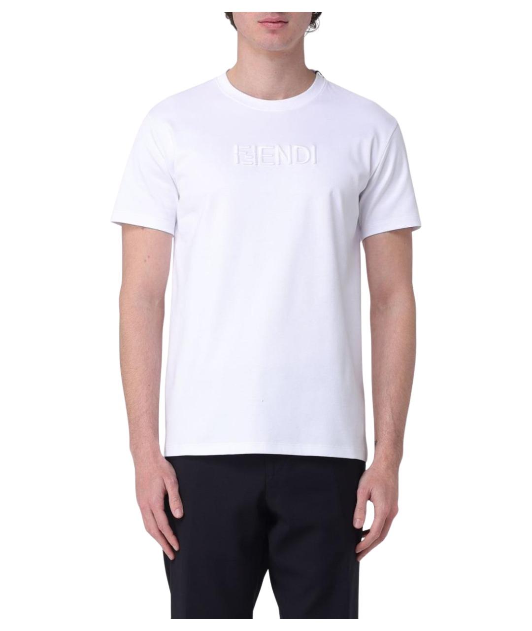 FENDI Белая хлопковая футболка, фото 1