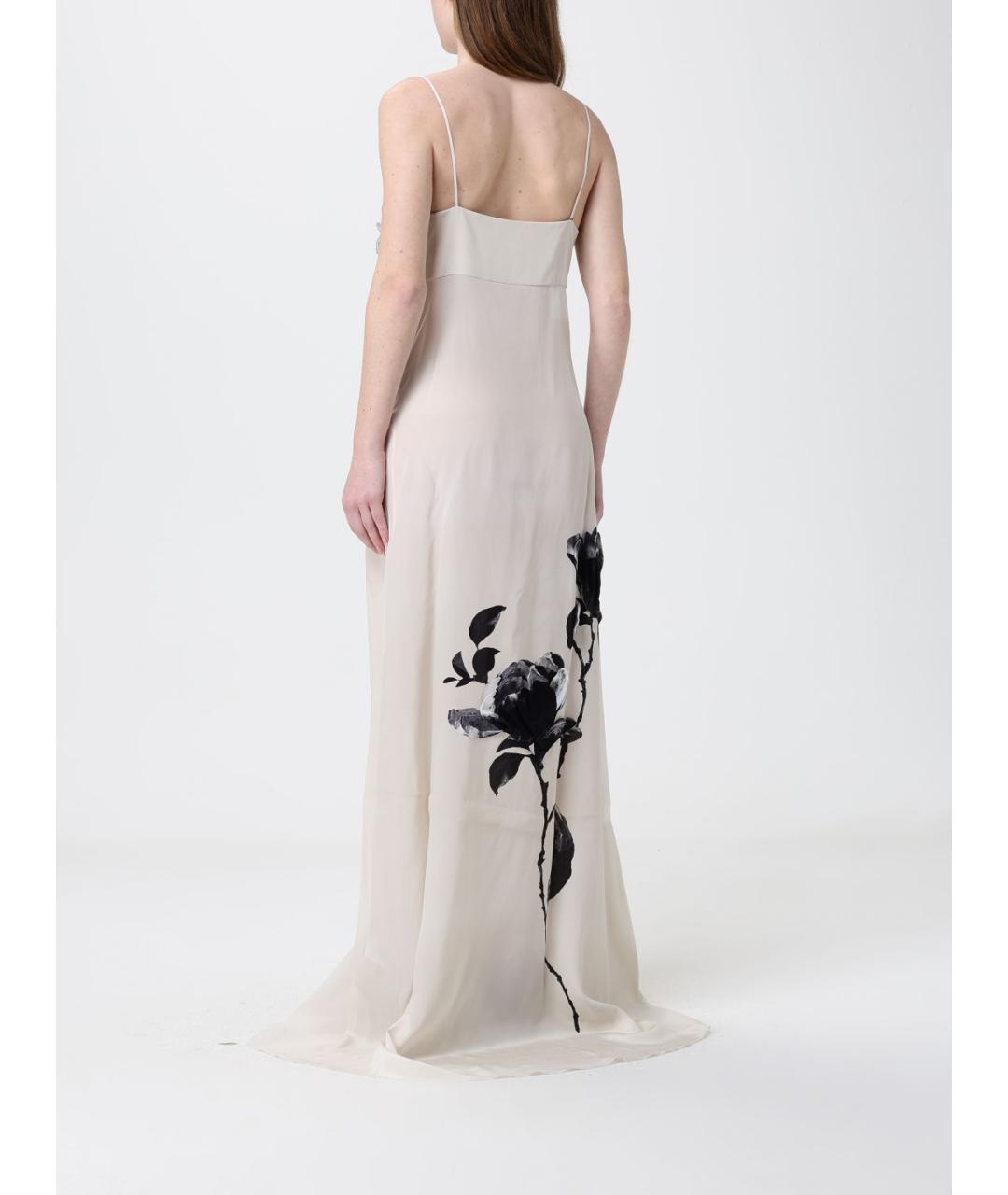 ERMANNO SCERVINO Бежевое шелковое платье, фото 2