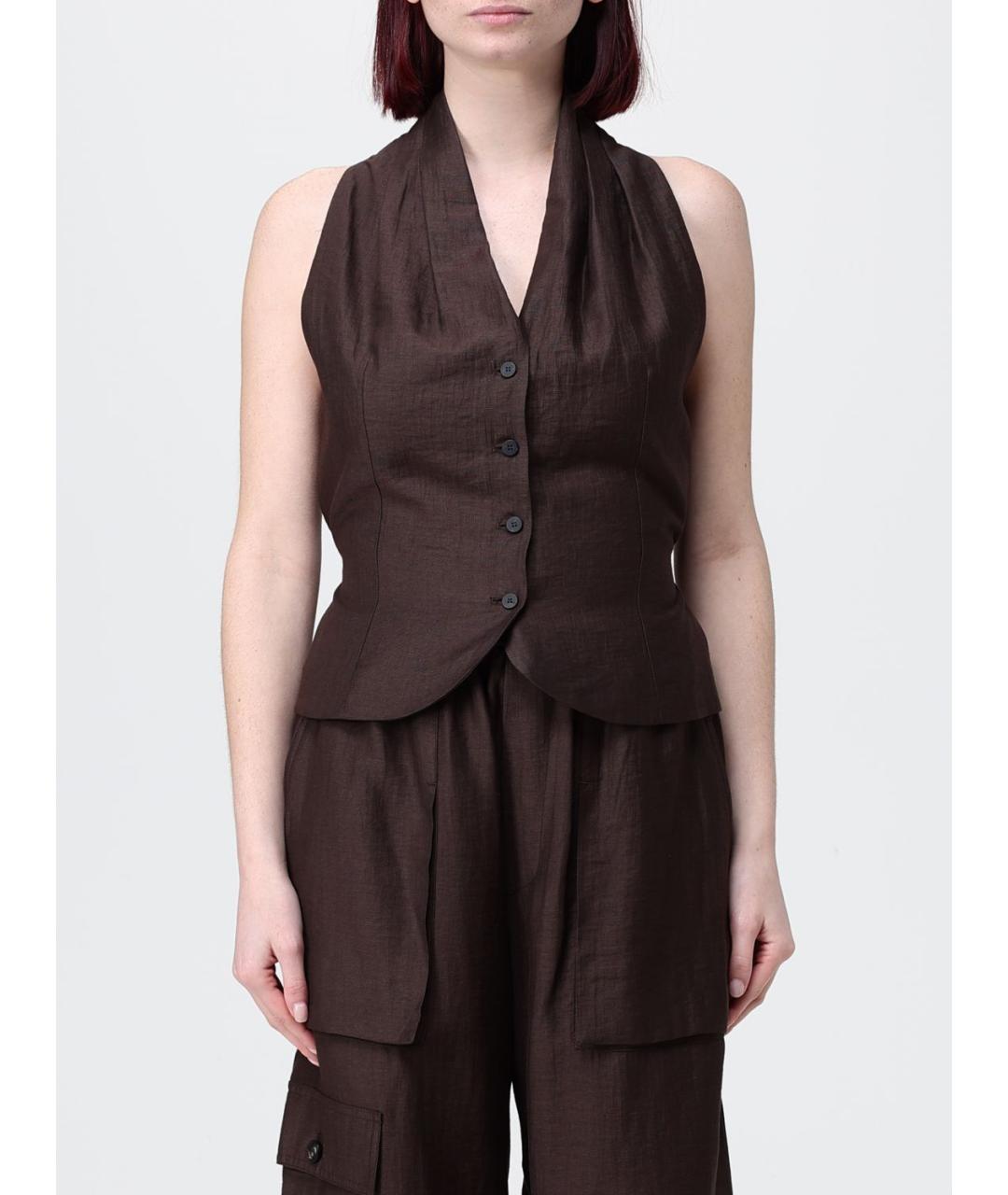 TELA Коричневая жилетка, фото 5