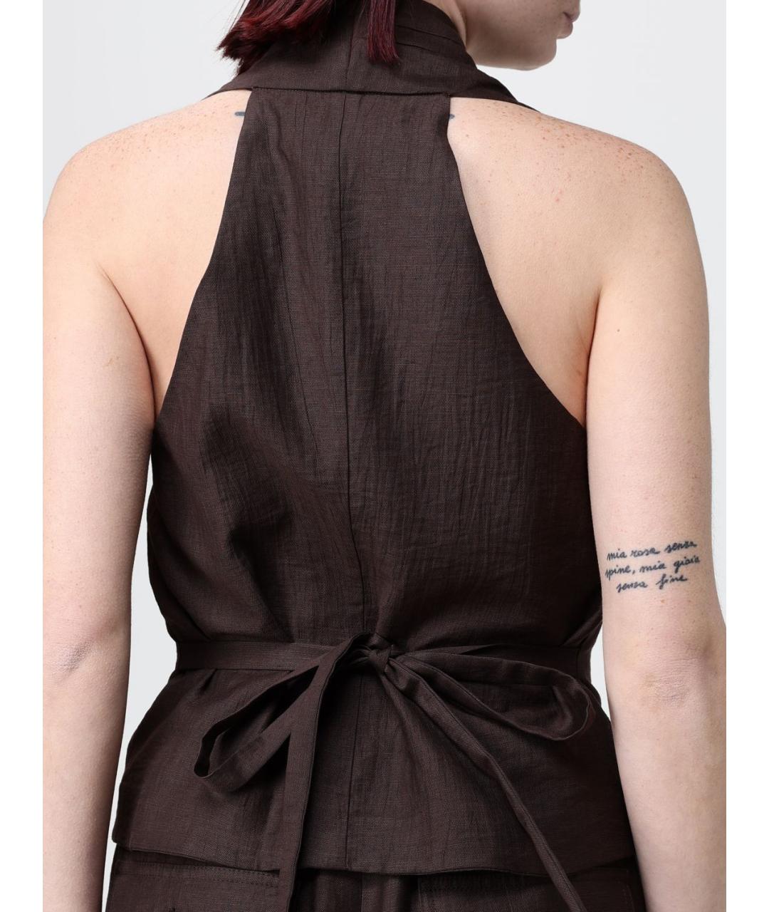 TELA Коричневая жилетка, фото 4