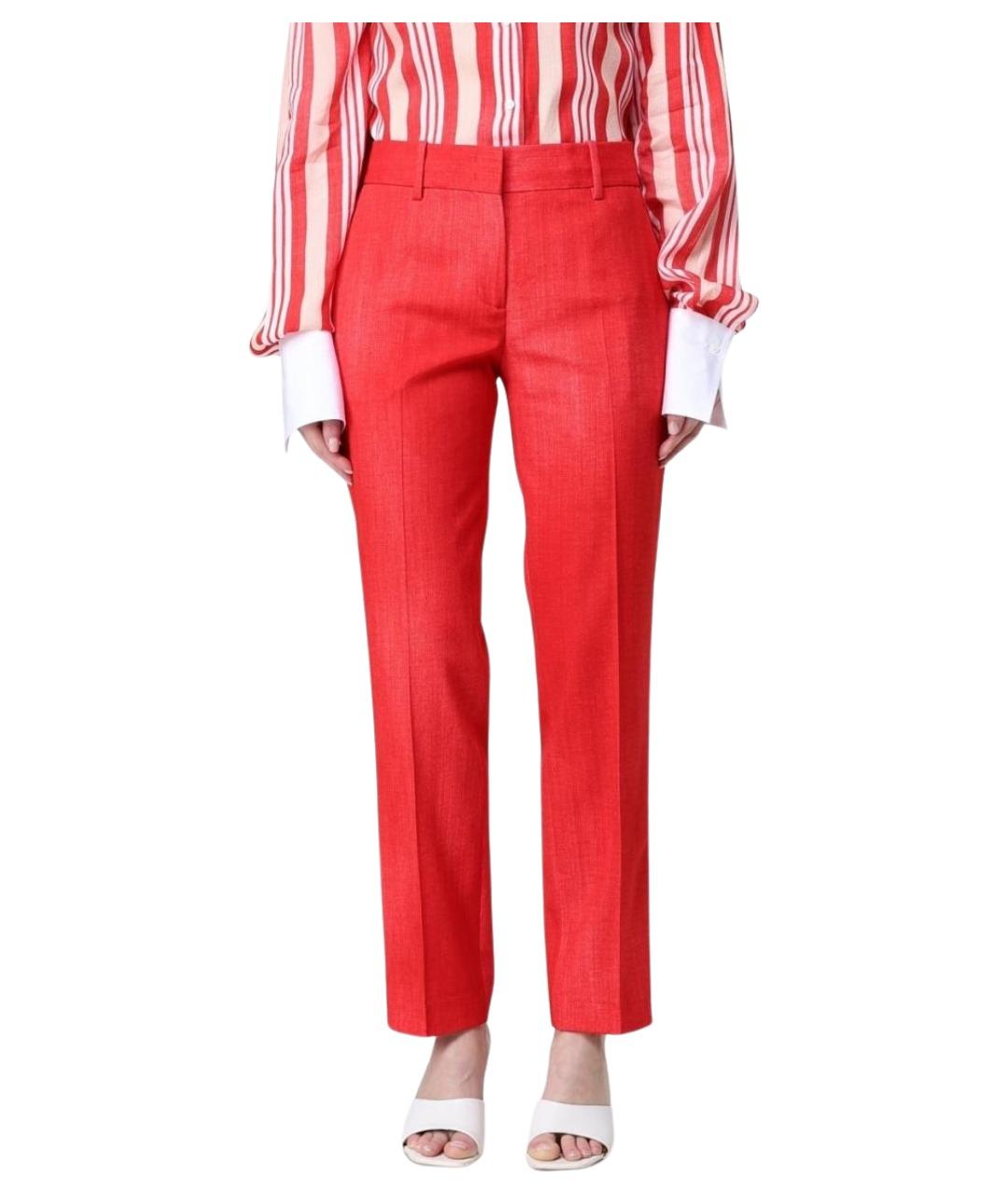 ERMANNO SCERVINO Красные вискозные прямые брюки, фото 1