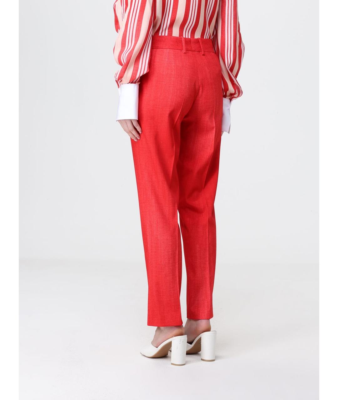 ERMANNO SCERVINO Красные вискозные прямые брюки, фото 3