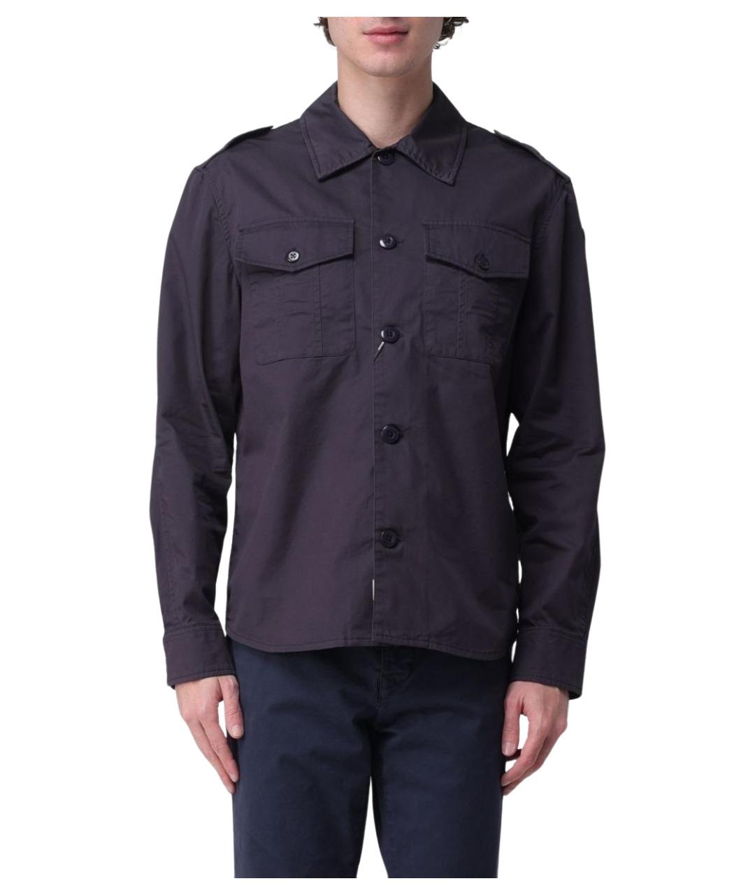 BLAUER Темно-синяя хлопковая кэжуал рубашка, фото 1