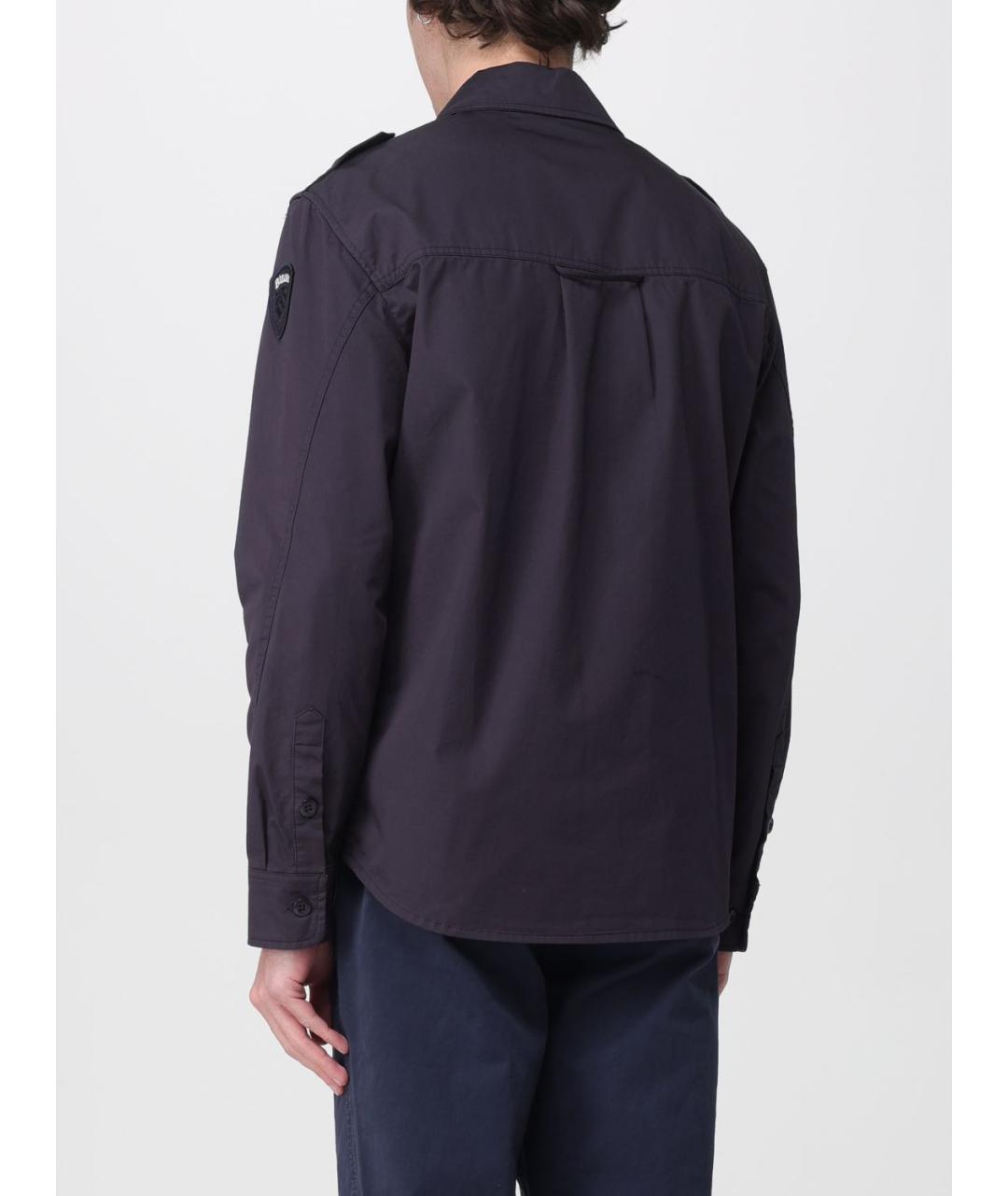 BLAUER Темно-синяя хлопковая кэжуал рубашка, фото 2