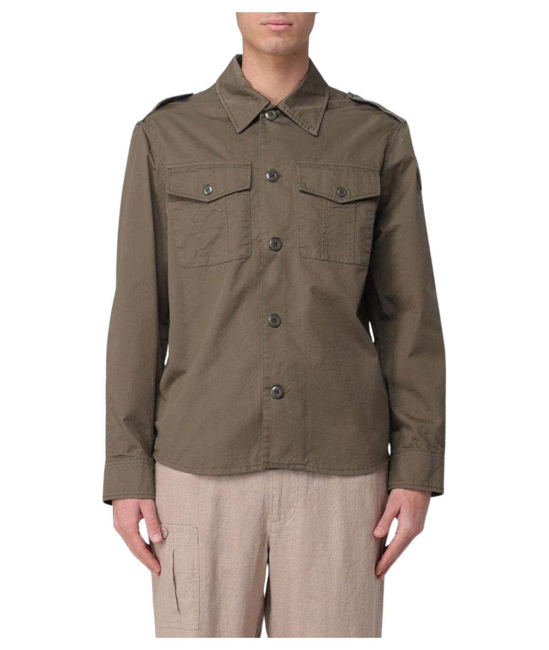 BLAUER Хаки хлопковая кэжуал рубашка, фото 1