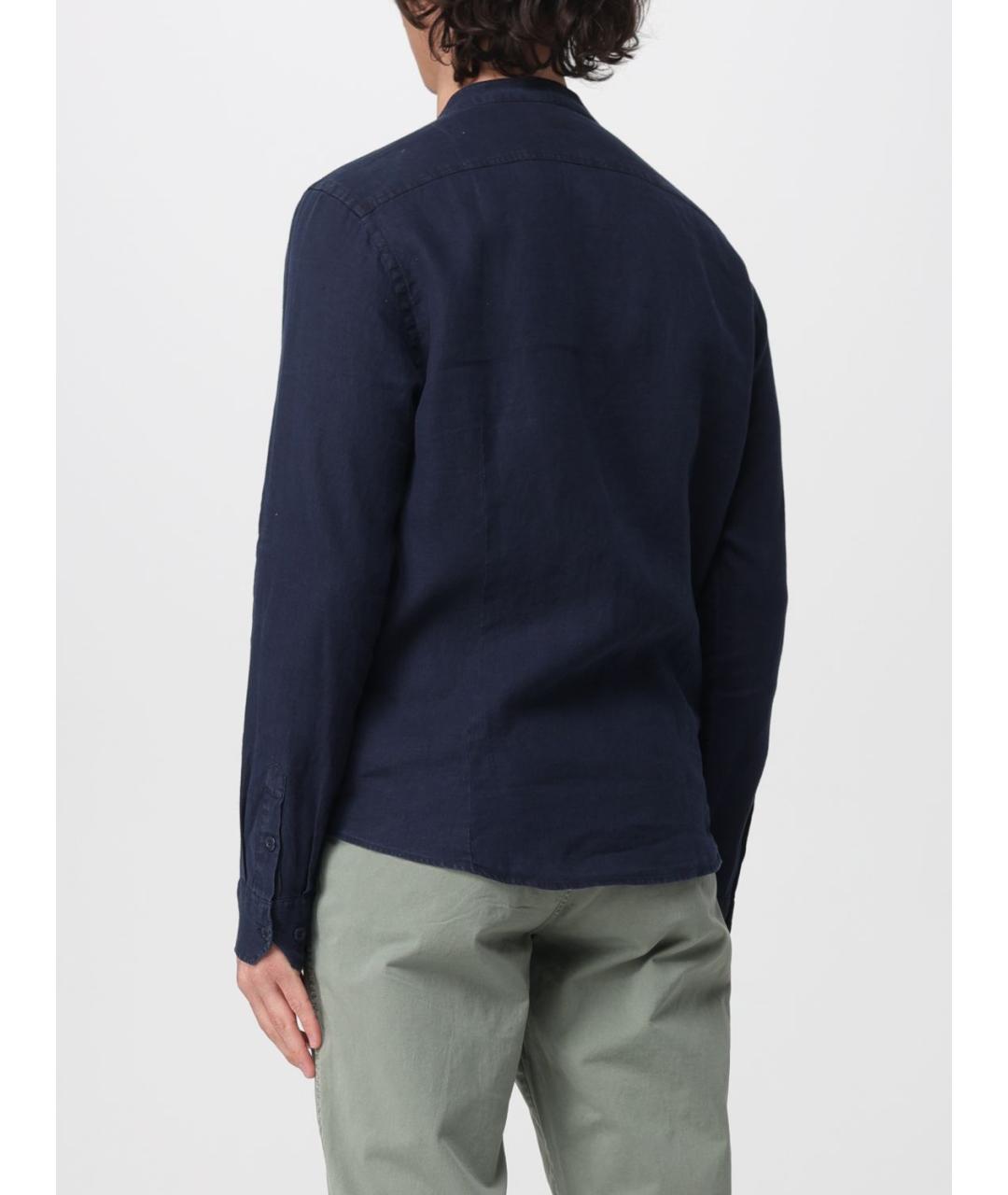 BLAUER Темно-синяя льняная кэжуал рубашка, фото 2
