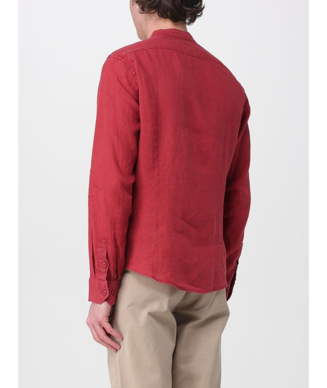 BLAUER Красная льняная кэжуал рубашка, фото 2