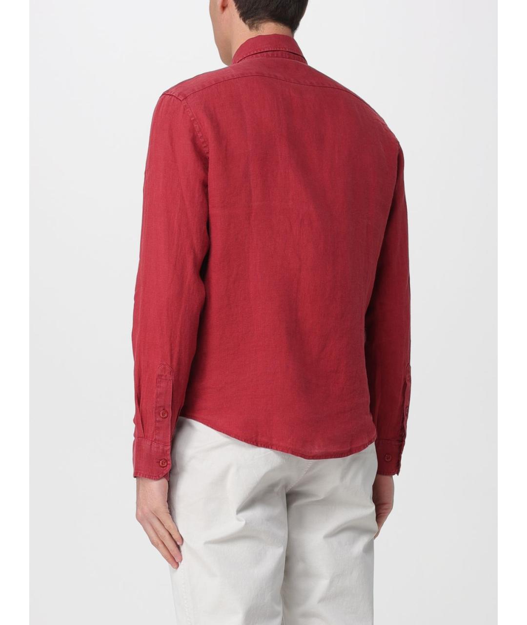 BLAUER Красная льняная кэжуал рубашка, фото 2