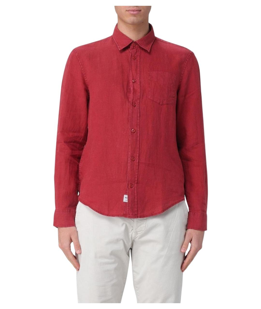 BLAUER Красная льняная кэжуал рубашка, фото 1