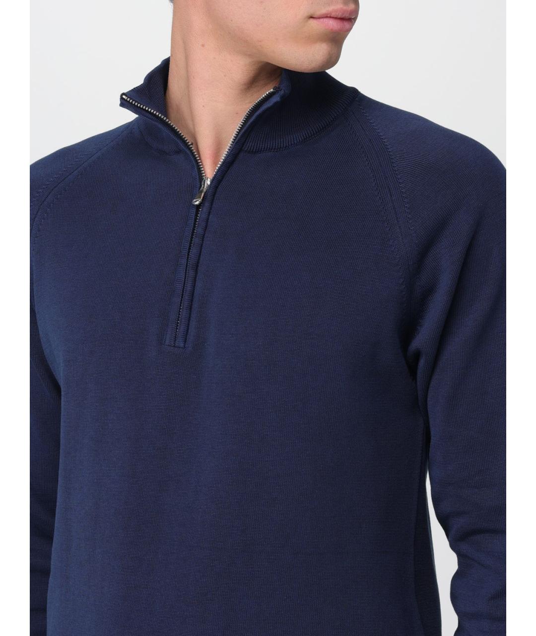 BLAUER Синий хлопковый джемпер / свитер, фото 3