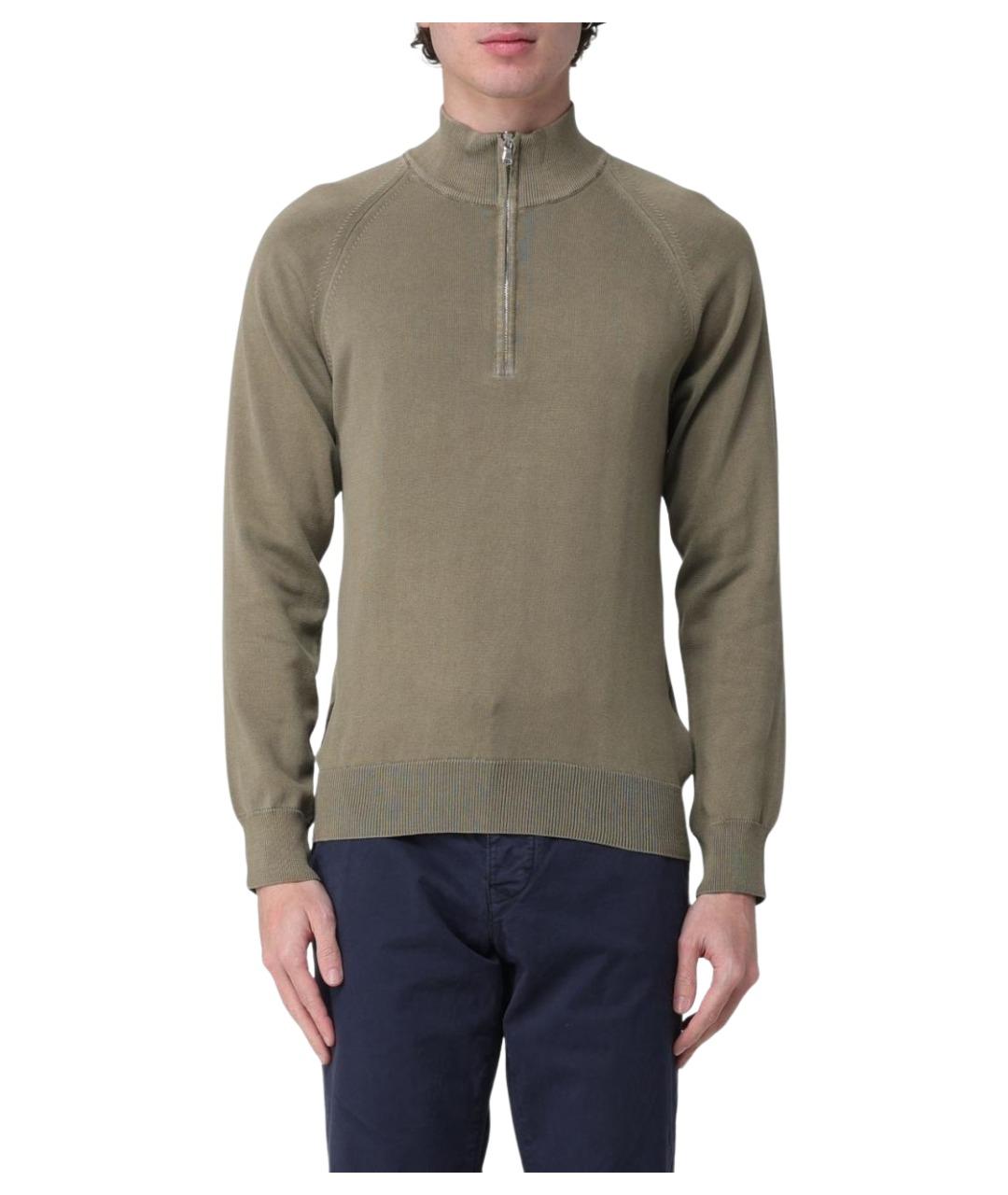 BLAUER Хаки хлопковый джемпер / свитер, фото 1