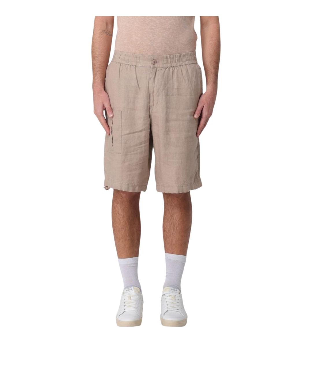 BLAUER Бежевые льняные шорты, фото 1