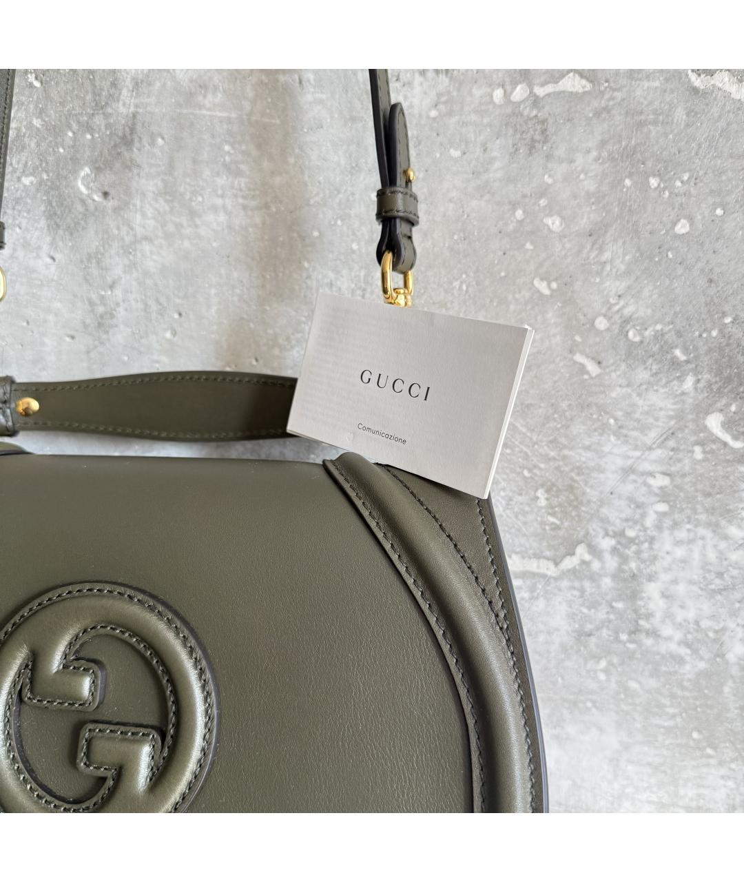 GUCCI Зеленая кожаная сумка тоут, фото 7