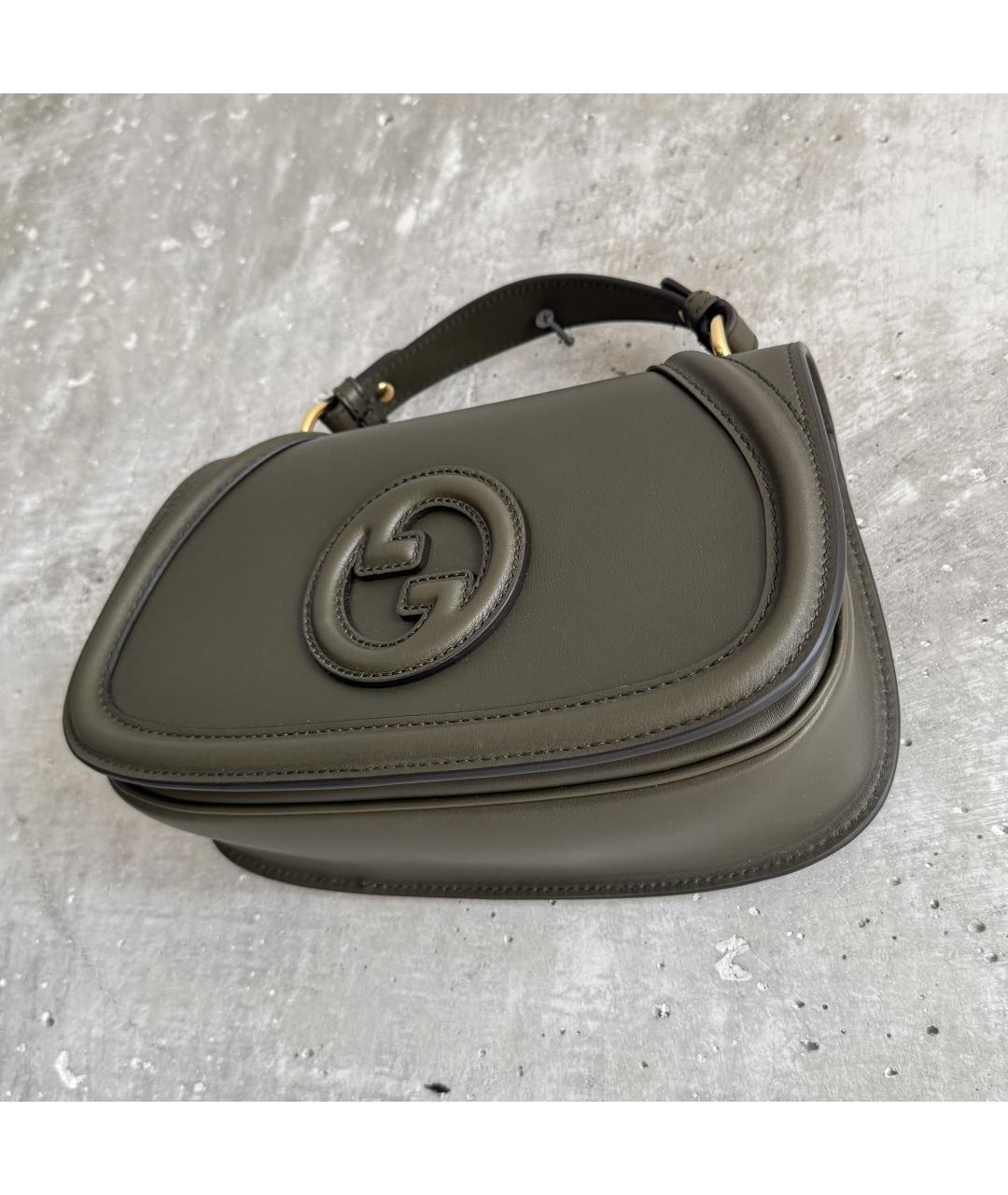 GUCCI Зеленая кожаная сумка тоут, фото 3